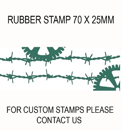 Background Barb wire and cogs  70 x 25mm RUBBER ONLY  with d/s t